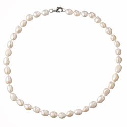 Náhrdelník riečne perly biele